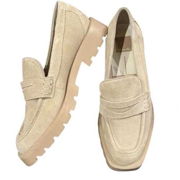 SUEDE Dolce Vita Elias Flats Loafer in Dune - Picture 1 of 2
